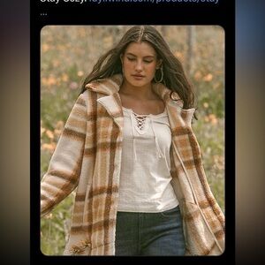 IDYLLWIND fueled by Miranda Lambert plaid full button up front shacket L